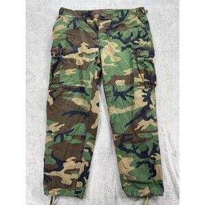Military Army Cargo Pants Men Large Multicolor Camouflage Cotton Hiking Mid Rise